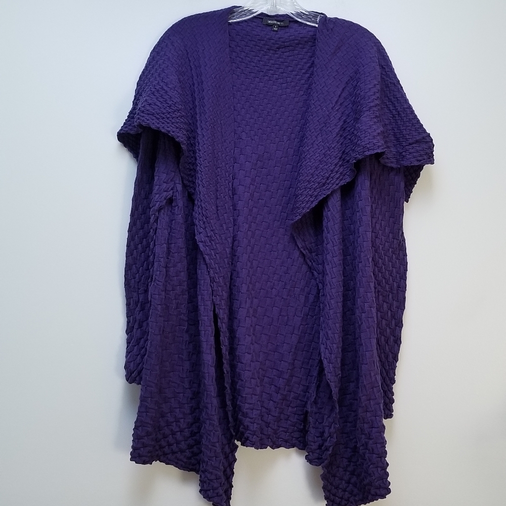LAFAYETTE 148 NY | PRPLE WAFFLE WEAVE WOOL SWEATER
